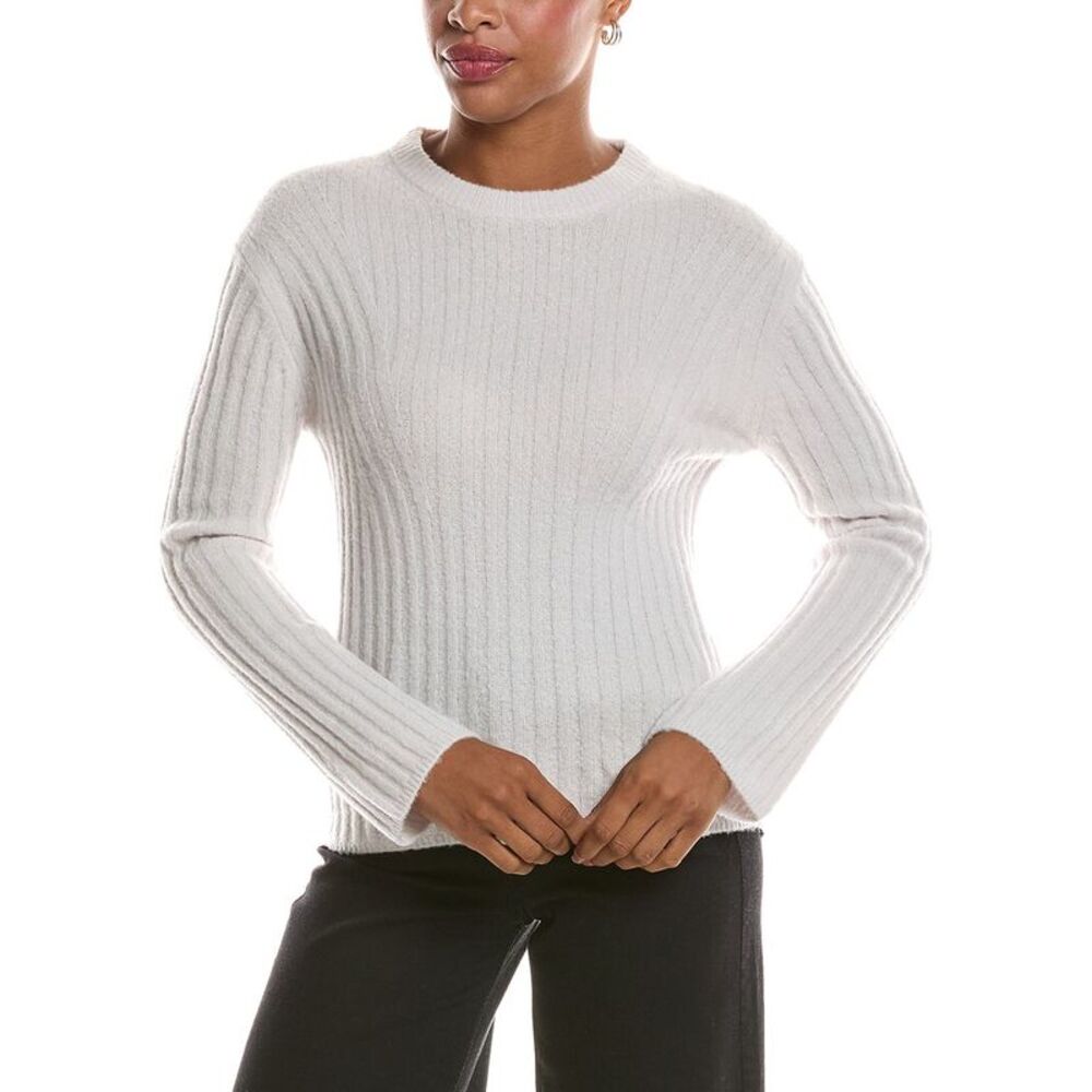 Velvet By Graham & Spencer Womens  Imana Cozy Wool-Blend Sweater, White
